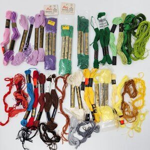 Lot of 35 New Skeins DMC, J&P Coats Embroidery Floss Variety Color Craft Thread
